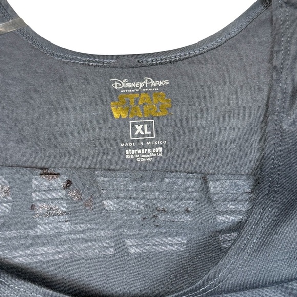 DIsney Star Wars Shirt Gray With Black Lace Flouncy Sleeves Ladies-XL - Picture 2 of 3